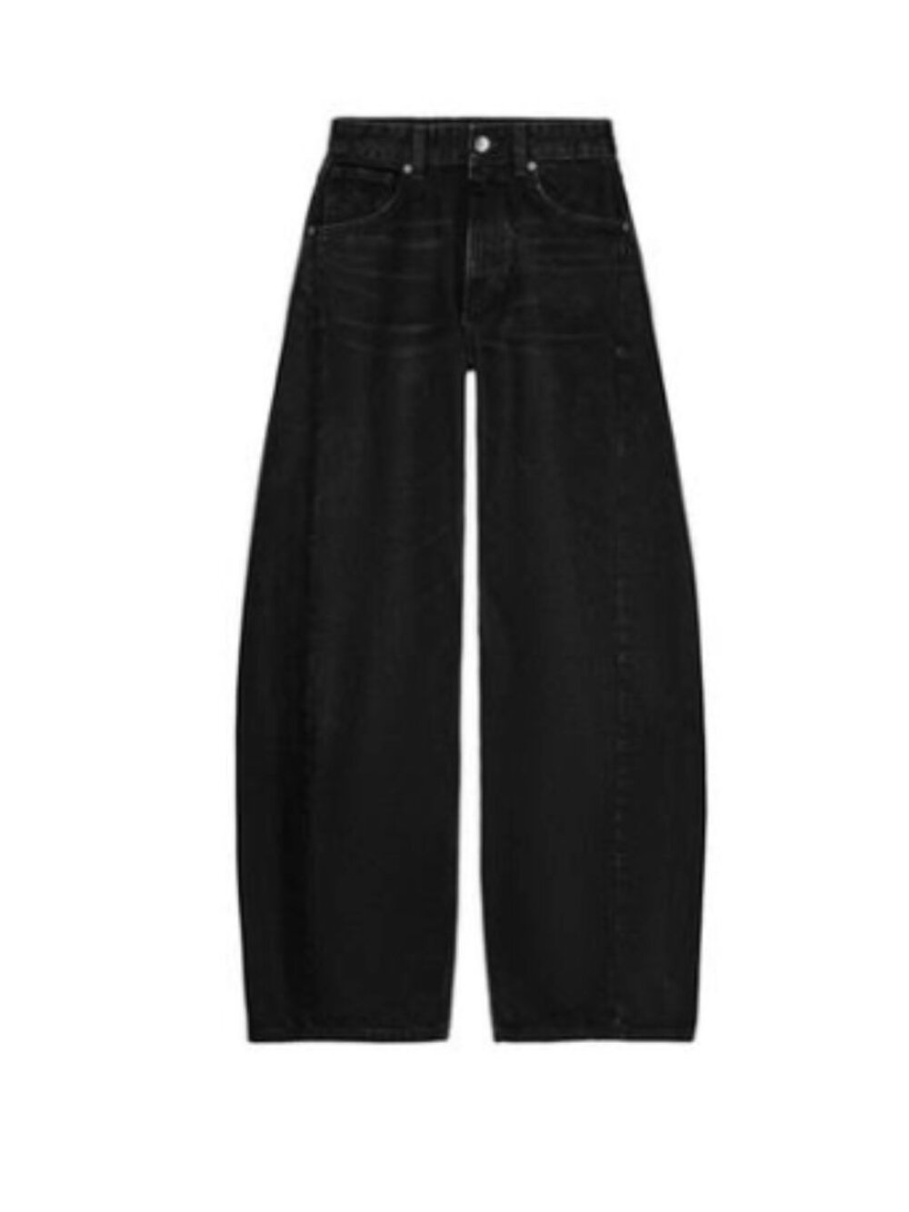 Zara Oversized TRF Mid-Rise Jeans in Black